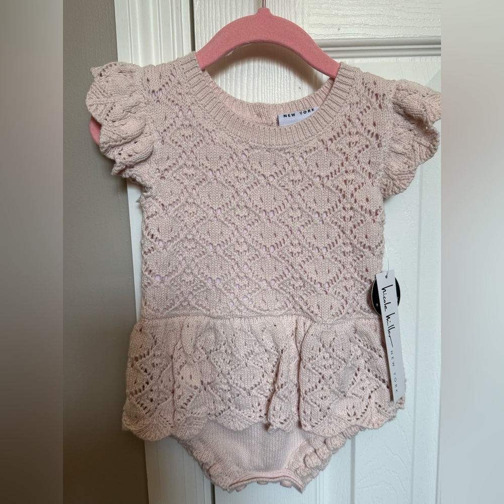 Chic Pink Knit Kids Sweater
